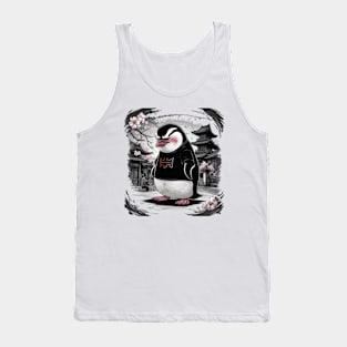 Sulky Penguin Japanese Art Print Tank Top